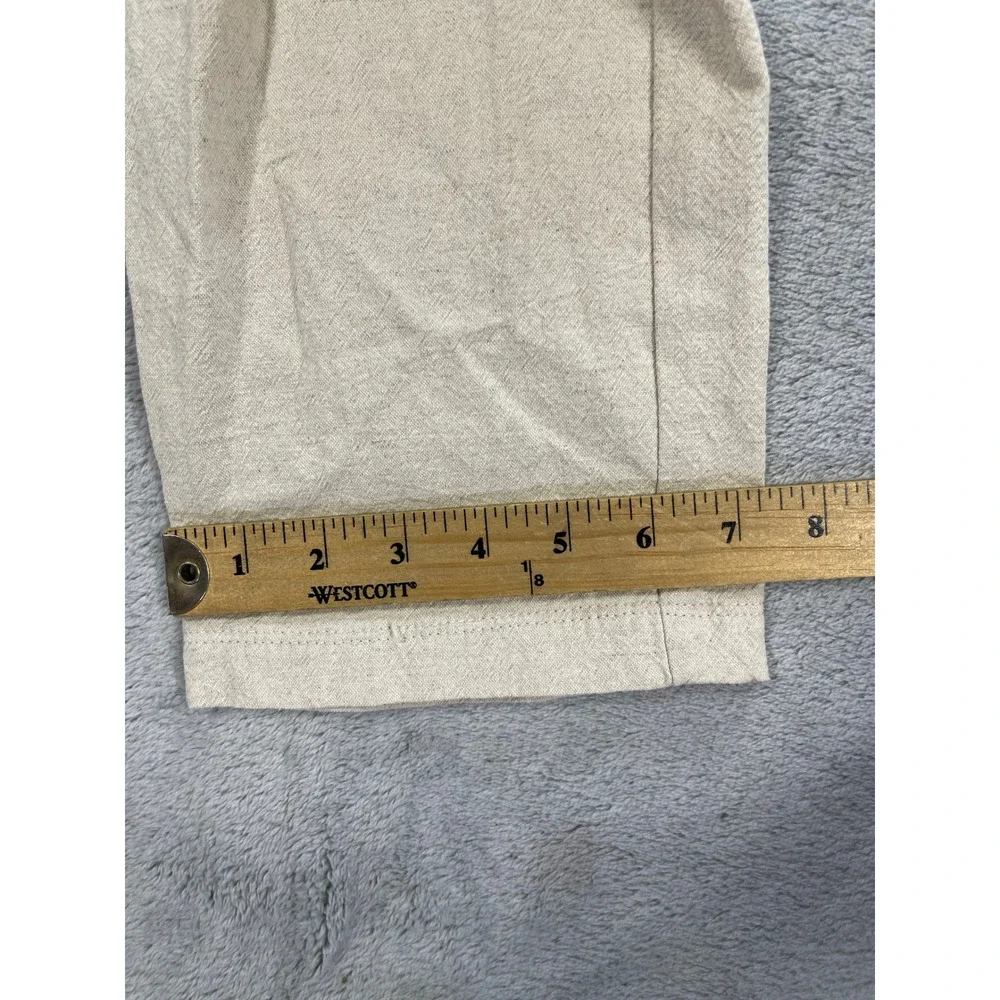 I Love Ugly Slim Kobe Pant Mens Medium Bone Linen Cropped Leg Straight Fit